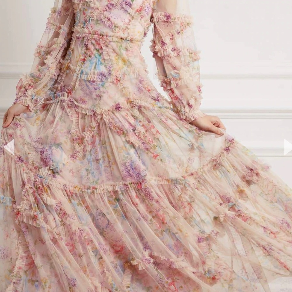 Brand New Needle & Thread Chic Floral Long Gown